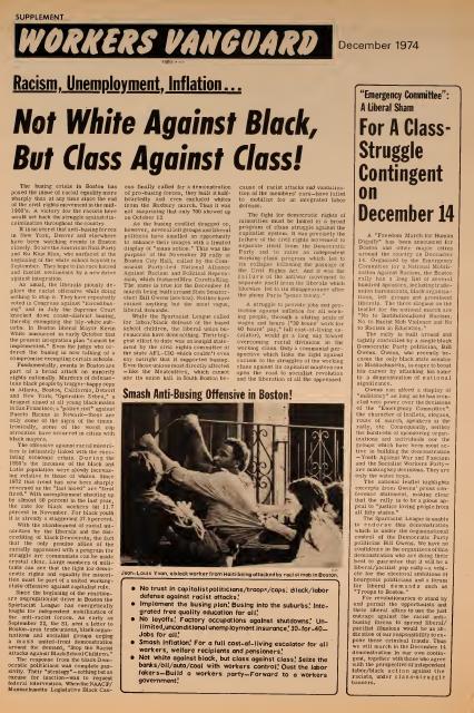 Workers Vanguard supplement -  1 December 1974
