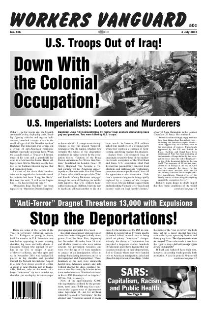 Workers Vanguard no. 806