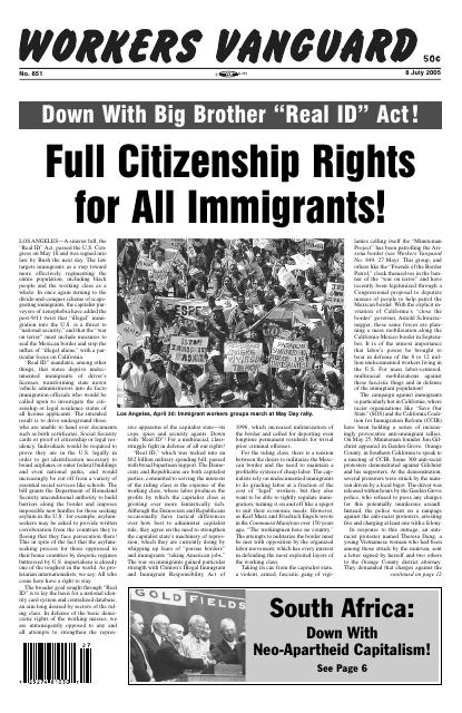 Workers Vanguard no. 851